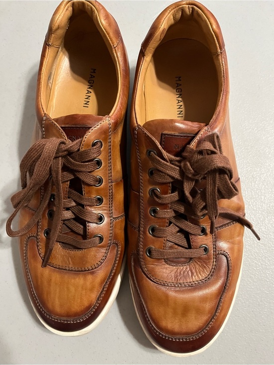 Magnanni Cognac Leather Loafers main image 4